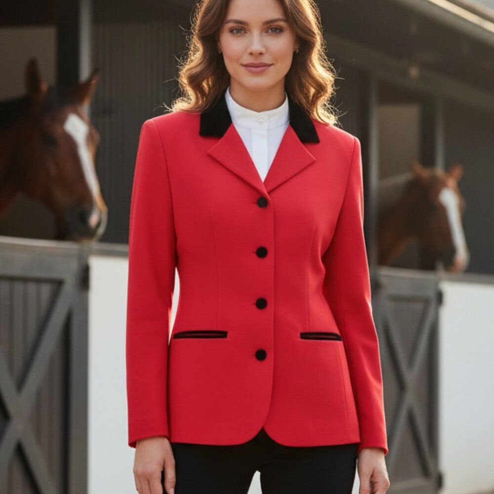 Women's Vintage Brooks Brothers Red Equestrian Style Blazer Size 6